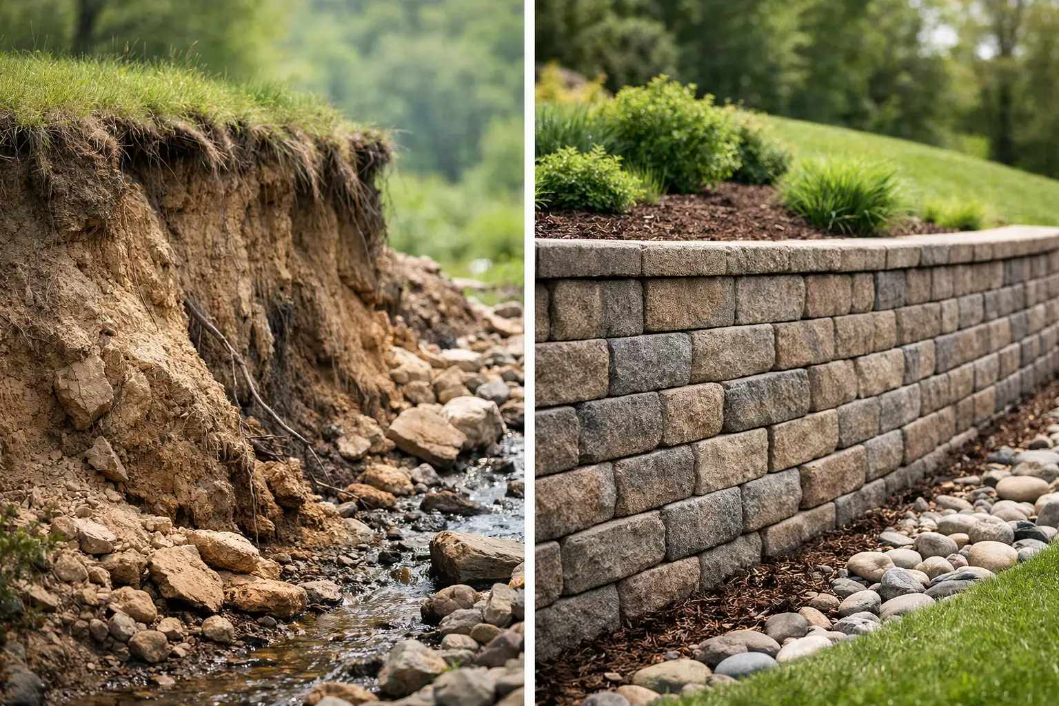 When a Retaining Wall Stops Erosion